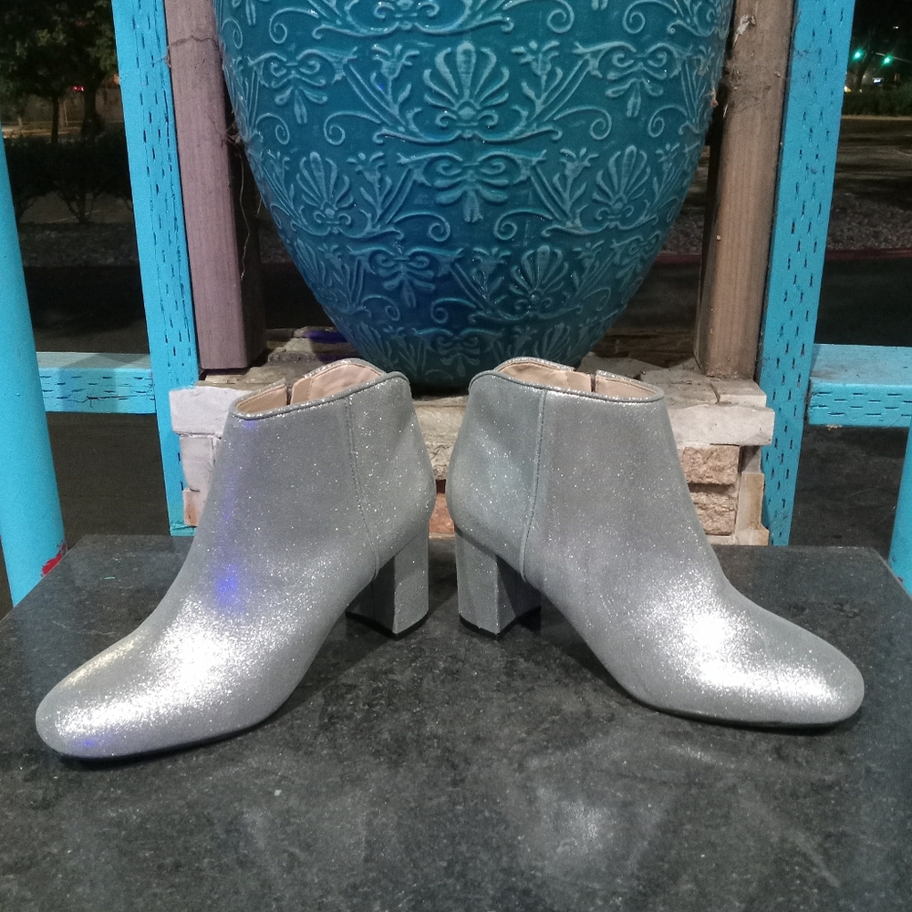 White House Black Market Silver Heeled Boots - Picture 8 of 10